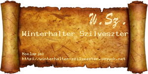 Winterhalter Szilveszter névjegykártya