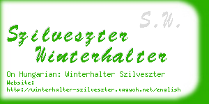 szilveszter winterhalter business card